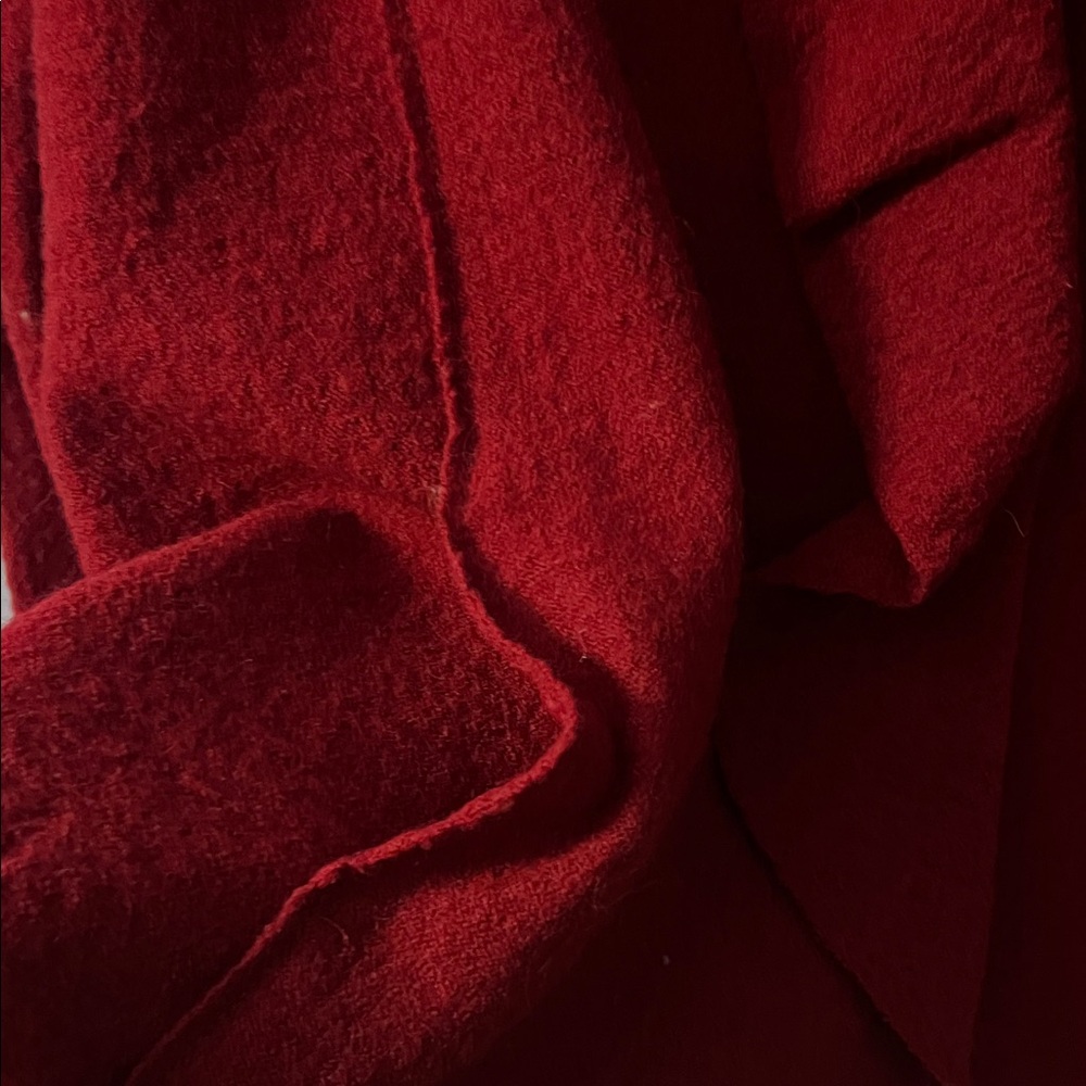 Red Ruffled Long Sleeve Cardigan jacket - Picture 5 of 5